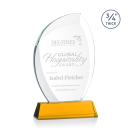 Wichita Amber on Newhaven Base Flame Crystal Award