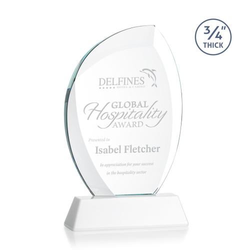 Awards and Trophies - Crystal Awards - Wichita White on Newhaven Base Flame Crystal Award