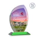 Wichita Full Color Green Flame Crystal Award