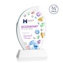 Wichita Full Color White on Newhaven Base Flame Crystal Award