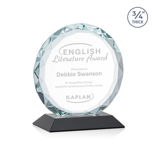 Awards and Trophies - Crystal Awards - Centura Black Circle Crystal Award