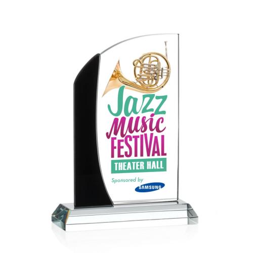 Awards and Trophies - Crystal Awards - Jarvis Full Color Black Peaks Crystal Award