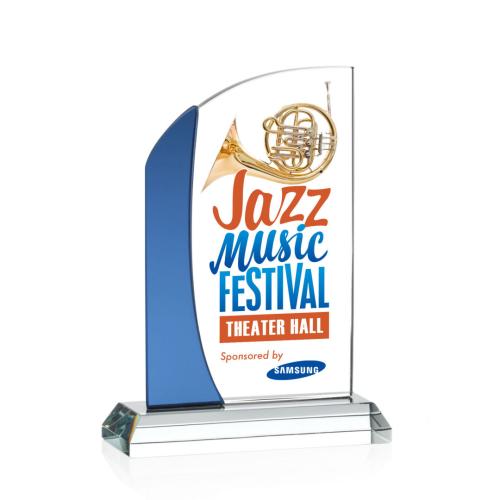 Awards and Trophies - Crystal Awards - Jarvis Full Color Blue Peaks Crystal Award
