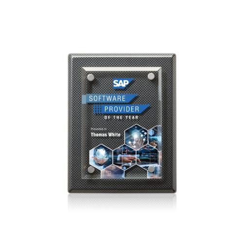 Awards and Trophies - Plaque Awards - Full Color Plaques - Caledon Full Color Plaque - Carbon Fibre/Silver