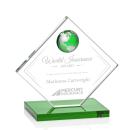 Ferrand Globe Green/Silver Diamond Crystal Award