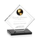 Ferrand Globe Black/Gold Diamond Crystal Award