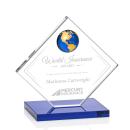 Ferrand Globe Blue/Gold Diamond Crystal Award