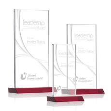 Employee Gifts - Keane Liquid Red  Rectangle Crystal Award