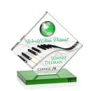 Ferrand Full Color Green/Silver Diamond Crystal Award