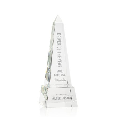 Awards and Trophies - Crystal Awards - Master Obelisk on Base - Clear