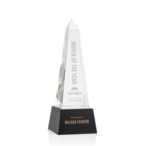 Awards and Trophies - Crystal Awards - Master Obelisk on Base - Black