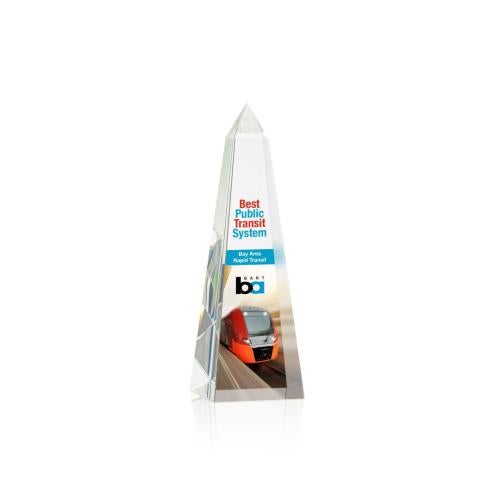 Awards and Trophies - Crystal Awards - Master Full Color Obelisk Crystal Award