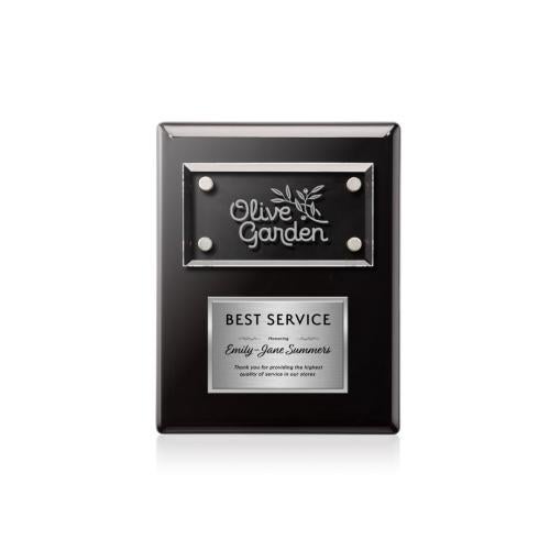 Awards and Trophies - Plaque Awards - Gossamer Plaque - Black/Silver