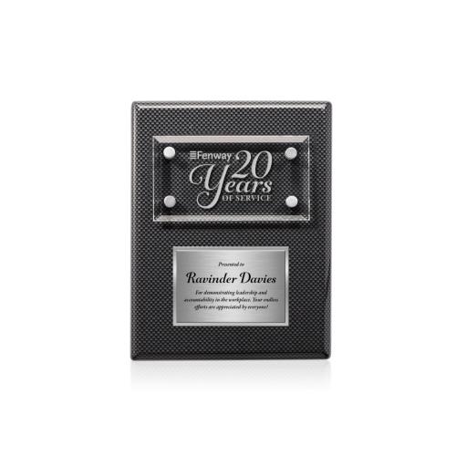 Awards and Trophies - Plaque Awards - Gossamer Plaque - Carbon Fibre/Silver