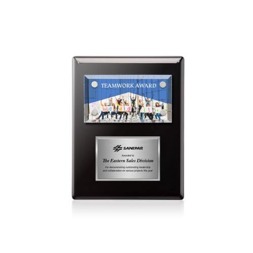 Awards and Trophies - Plaque Awards - Gossamer Full Color Plaque - Black/Silver