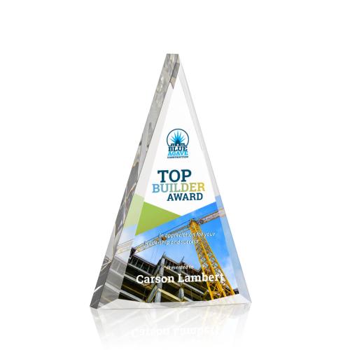 Awards and Trophies - Acrylic Awards - Shrewsbury Full Color Clear Pyramid Acrylic Award