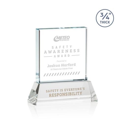 Awards and Trophies - Crystal Awards - Terra Clear on Newhaven Square / Cube Crystal Award