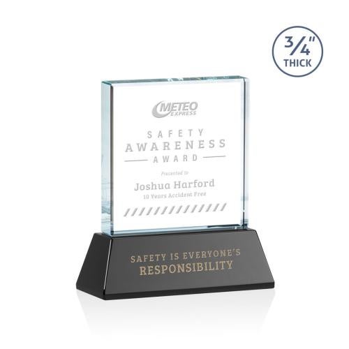 Awards and Trophies - Crystal Awards - Terra Black on Newhaven Square / Cube Crystal Award