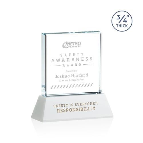 Awards and Trophies - Crystal Awards - Terra White on Newhaven Square / Cube Crystal Award