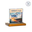Terra Full Color Amber Square / Cube Crystal Award