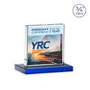 Terra Full Color Blue Square / Cube Crystal Award