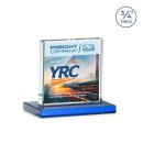 Terra Full Color Sky Blue Square / Cube Crystal Award