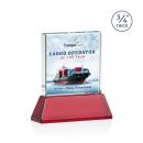 Terra Full Color Red on Newhaven Square / Cube Crystal Award