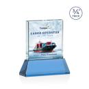 Terra Full Color Sky Blue on Newhaven Square / Cube Crystal Award