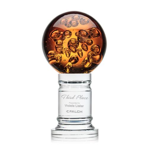 Awards and Trophies - Crystal Awards - Glass Awards - Art Glass Awards - Avery Globe on Colverstone Base Glass Award