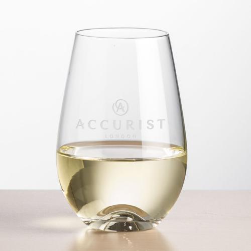 Corporate Gifts - Barware - Wine Glasses - Boston Stemless Wine - Deep Etch