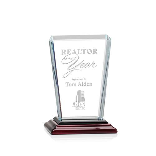 Awards and Trophies - Crystal Awards - Chatham Rosewood Rectangle Crystal Award