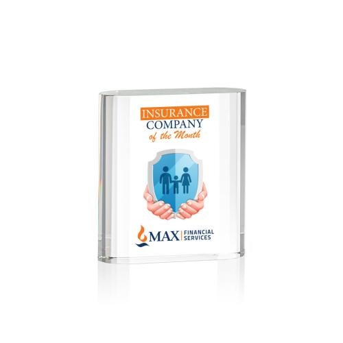 Awards and Trophies - Crystal Awards - Merit Full Color Rectangle Crystal Award
