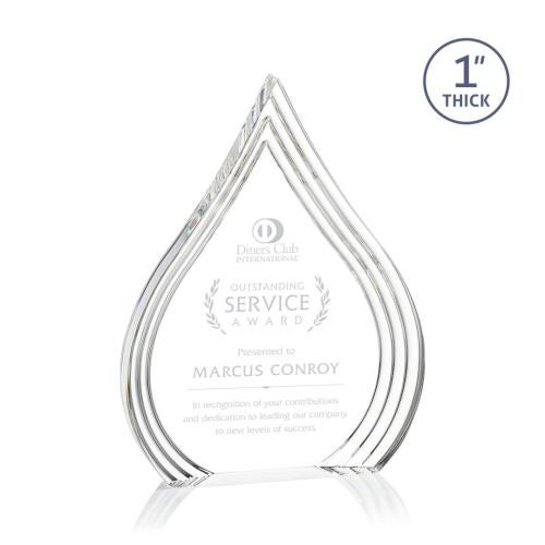 Awards and Trophies - Acrylic Awards - Dover Clear Tear Drop Acrylic Award