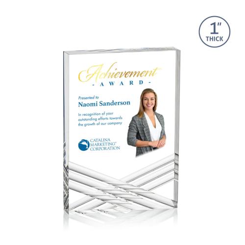 Awards and Trophies - Acrylic Awards - Chestham Full Color Clear Rectangle Acrylic Award