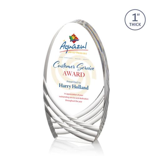 Awards and Trophies - Acrylic Awards - Westbury Full Color Clear Circle Acrylic Award