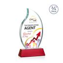 Croydon Full Color Red on Newhaven Base Flame Crystal Award