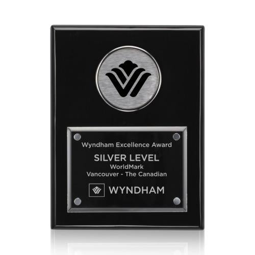 Awards and Trophies - Plaque Awards - Jansenn Plaque - Black/Chrome