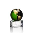 Dundee Green/Gold Globe Crystal Award