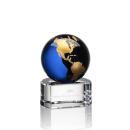 Dundee Blue/Gold Globe Crystal Award