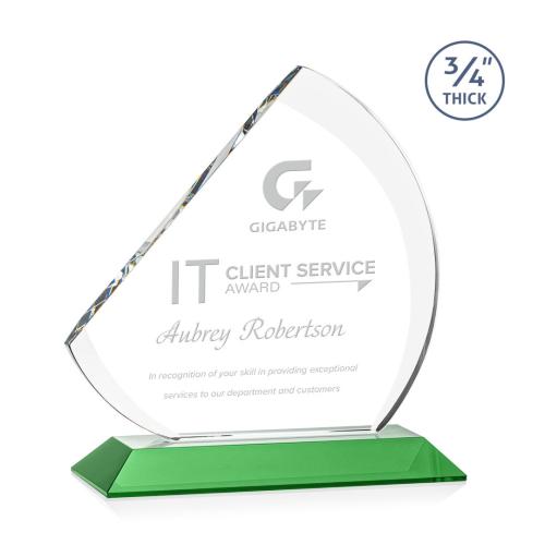 Awards and Trophies - Crystal Awards - Nantucket Green Peaks Crystal Award