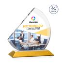 Nantucket Full Color Amber Peaks Crystal Award