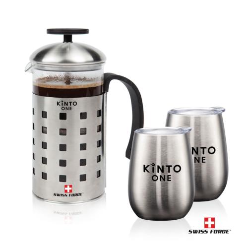 Promotional Products - Housewares - Coffee Makers - Swiss Force® Coffee Press & Vivaldi Cups