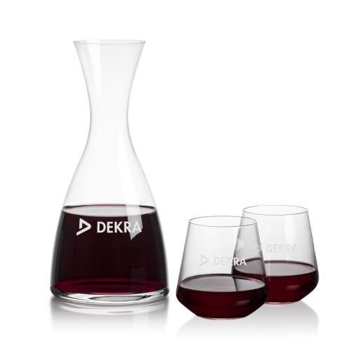 Corporate Gifts - Barware - Carafes - Barham Carafe & Cannes Stemless Wine