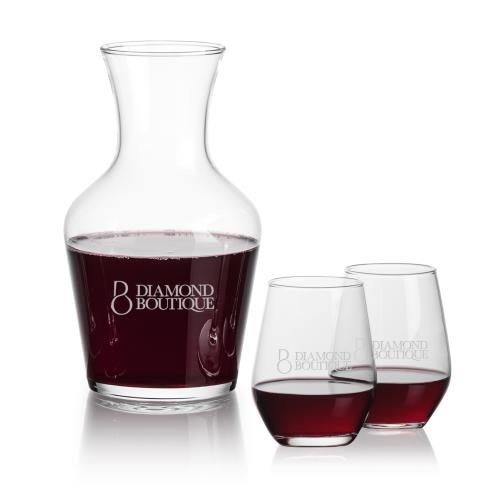 Corporate Gifts - Barware - Carafes - Summit Carafe & Mandelay Stemless Wine Set