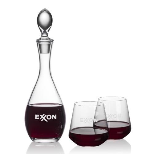 Corporate Gifts - Barware - Carafes - Malvern Decanter & Cannes Stemless Wine