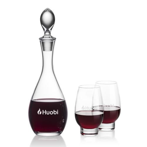 Corporate Gifts - Barware - Carafes - Malvern Decanter & Edderton Stemless Wine