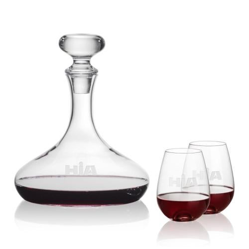 Corporate Gifts - Barware - Carafes - Stratford Decanter & Edderton Stemless Wine