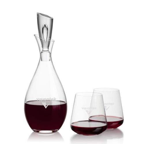 Corporate Gifts - Barware - Carafes - Juliette Decanter & Crestview Stemless Wine