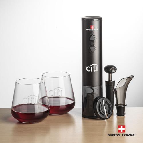 Corporate Gifts - Barware - Gift Sets - Swiss Force® Opener Set & Breckland Stemless Wine
