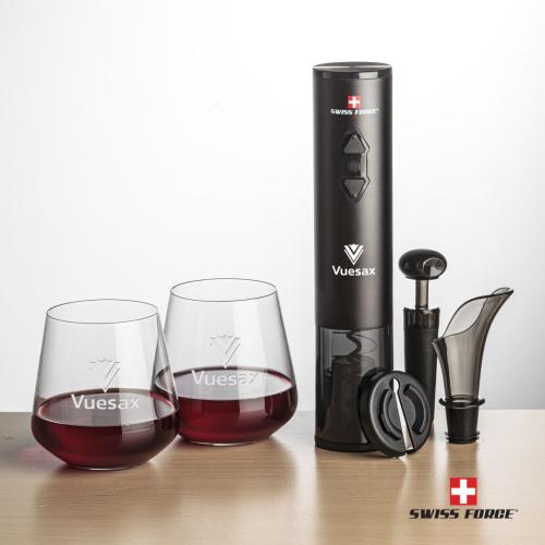 Corporate Gifts - Barware - Gift Sets - Swiss Force® Opener Set & Cannes Stemless Wine